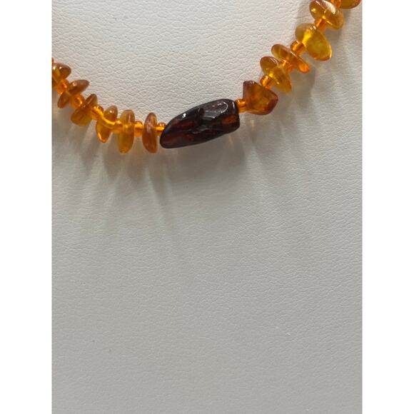 Vintage Baltic Amber Chip
Necklace 17" Graduated Beads
Honey Cognac Screw Clasp - Picture 5 of 9